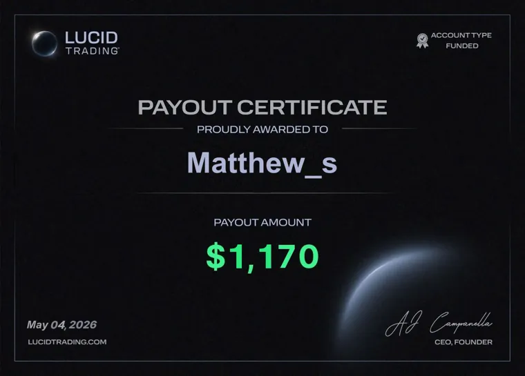 Payout certificate from a SPEEDRUN student